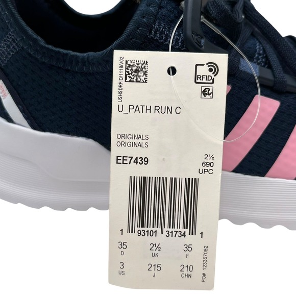 adidas Originals U-Path Run Youth Girls Sneakers Size 3 Navy Blue Lavender Shoes - Picture 9 of 11